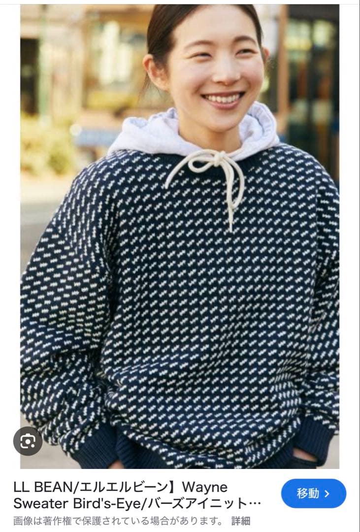 て*ん様 80s L.L.Bean エルエルビーン バーズアイ ニット ネイビー