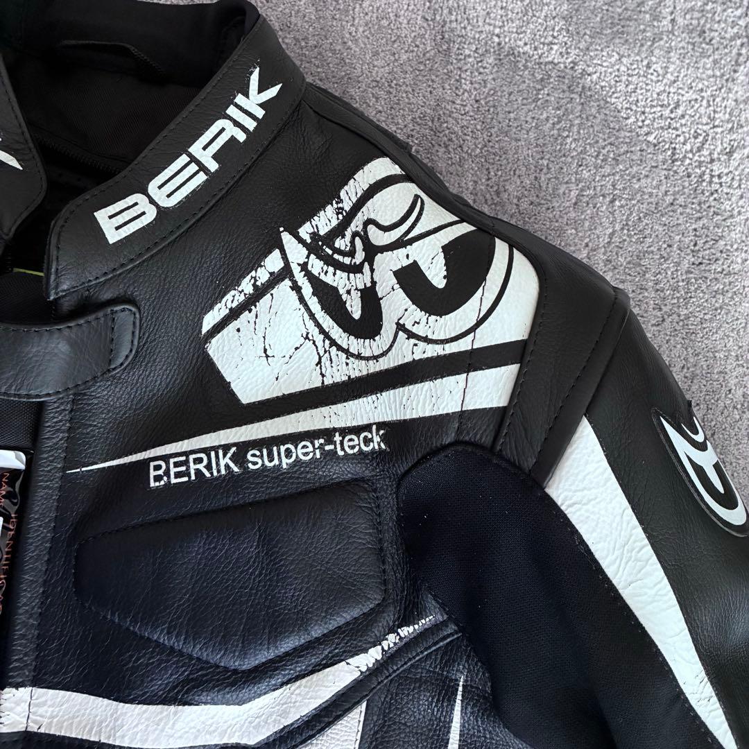 Berk レザーバイクジャケット 黒/白 - メルカリ