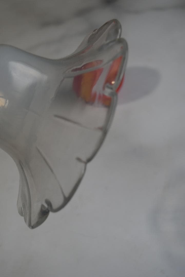 美品 フランスアンティーク 花フォルム オパリン ガラスシェード