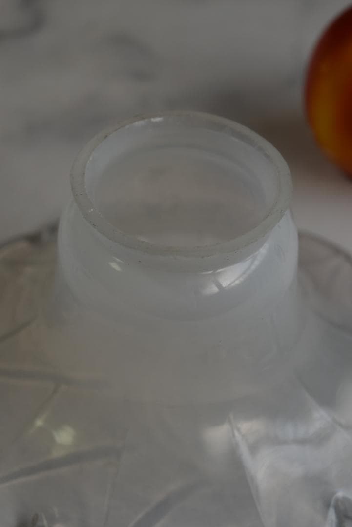 美品 フランスアンティーク 花フォルム オパリン ガラスシェード