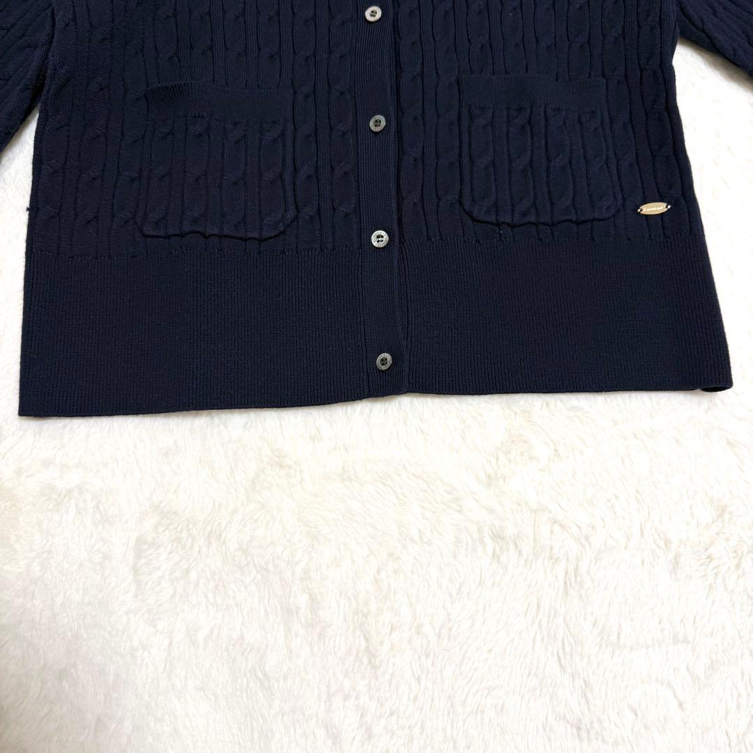 新品・タグ付き】ánuans リトルケーブルニットカーディガン ネイビー
