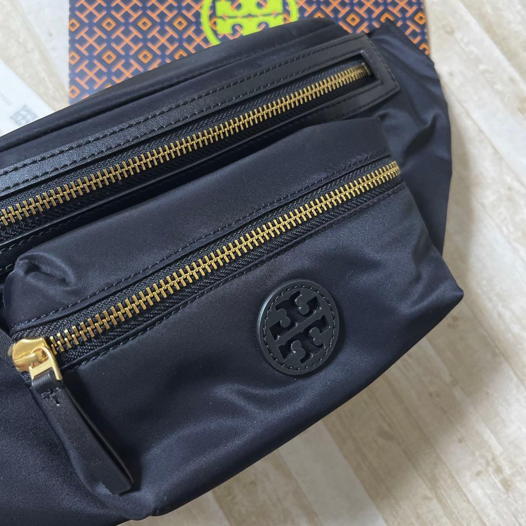 トリーバーチ ブラック ナイロン ウエストポーチ ボディバッグ 黒