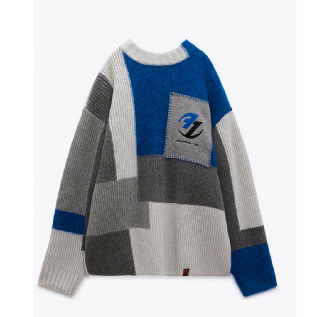 ZARA × ADERERROR コラボパッチワークオーバーサイズニット - メルカリ