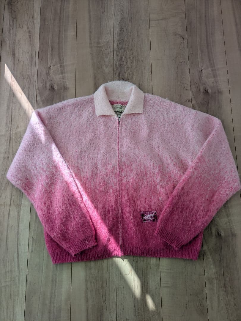 triple sphire モヘア ジップ ニット カーディガン 短丈 SPINNS（スピンズ） カーディガン 短丈モヘアニットカーディガン