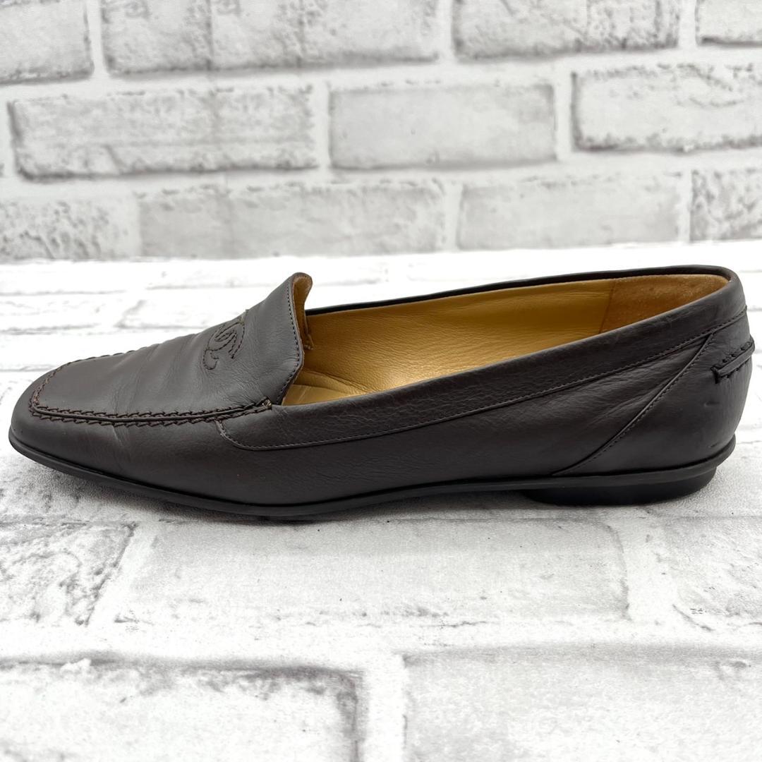 美品 シャネル パンプス ココマーク ロゴ金具 ブラック 23.5cm