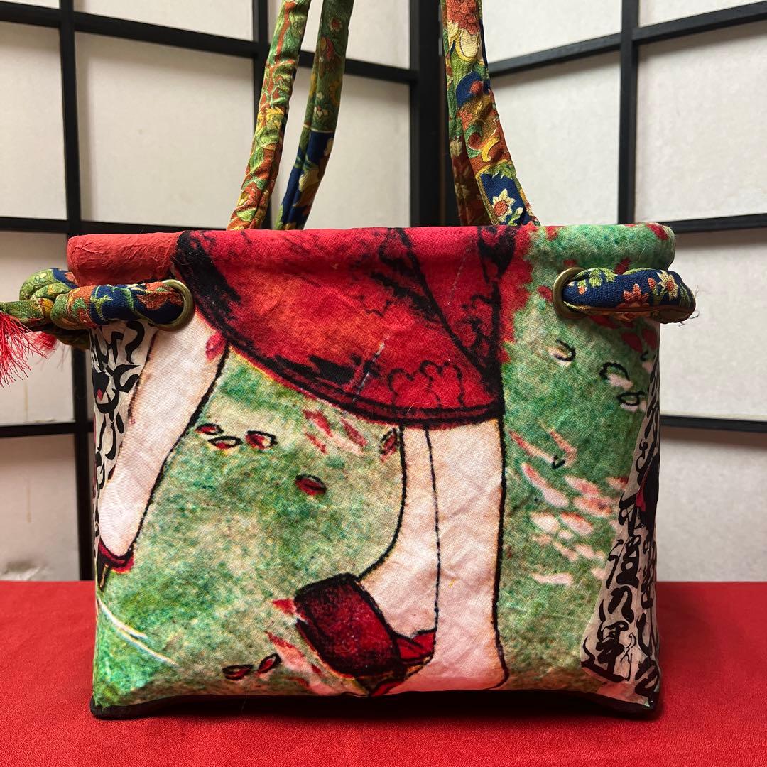 特別価格］大正ロマン 一閑張り バッグ かごバッグ ハンドバッグ 須藤