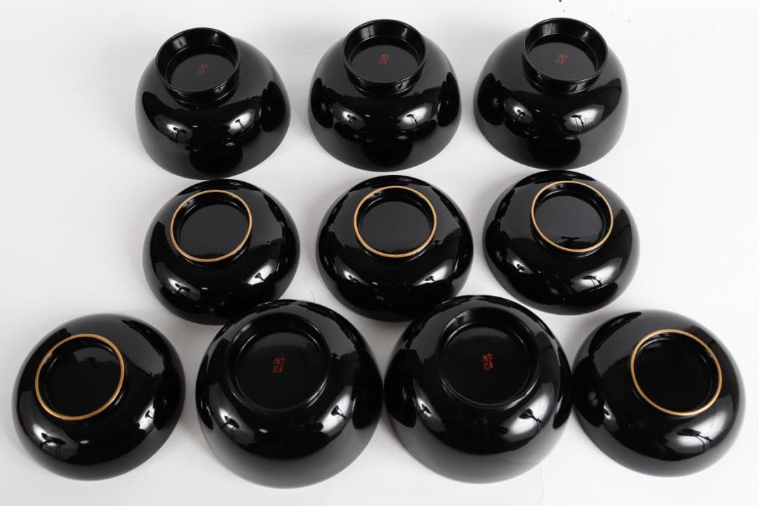 輪島塗 草花絵替 図替 蒔絵 煮物椀 五客 浅己 浅見②