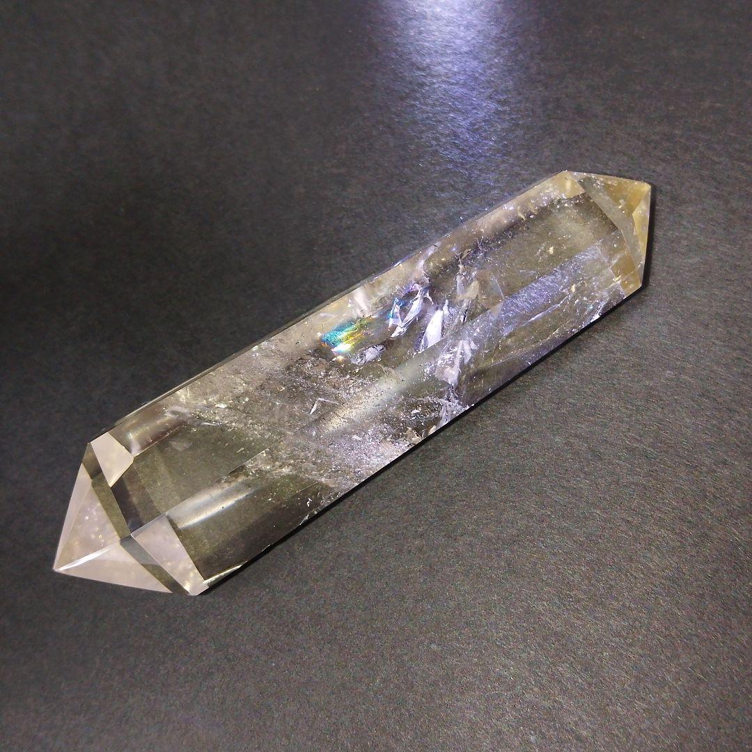 レインボーシトリン ダブルポイント 楽天市場】虹入り シトリン ダブルポイント 両剣黄水晶□ブラジル産