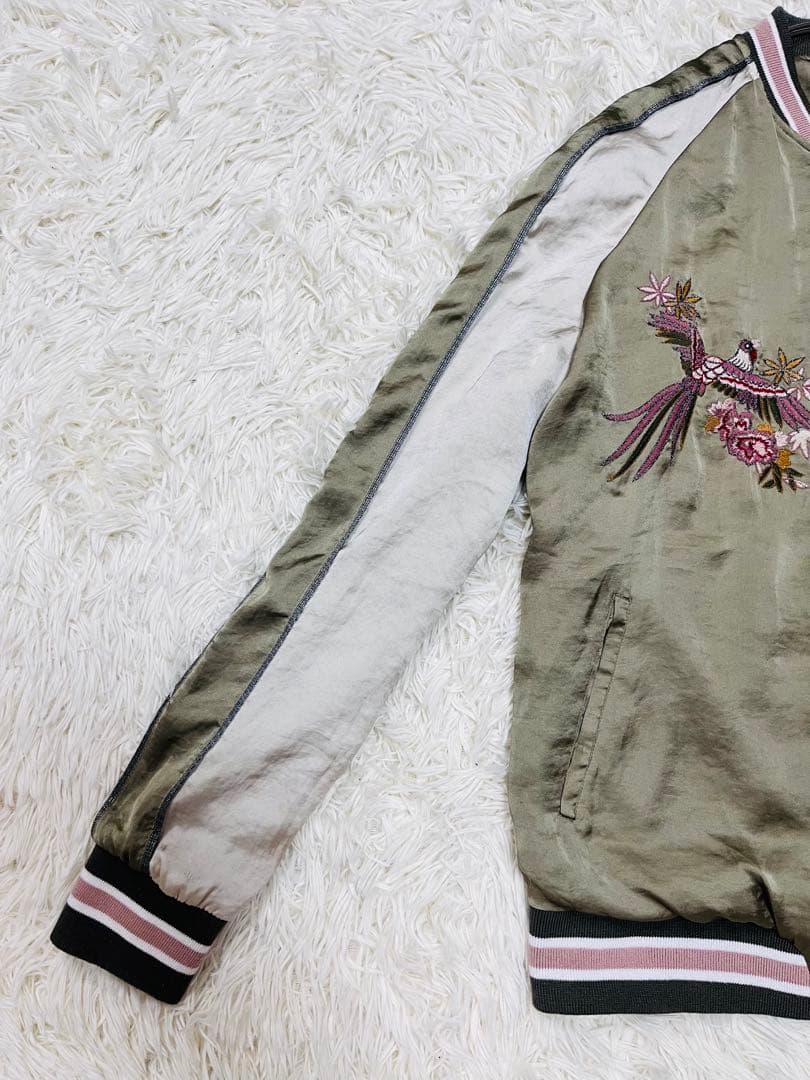 大人気】ZARA スカジャン 梨花着用モデル 鳳凰刺繍 グリーン Sサイズ