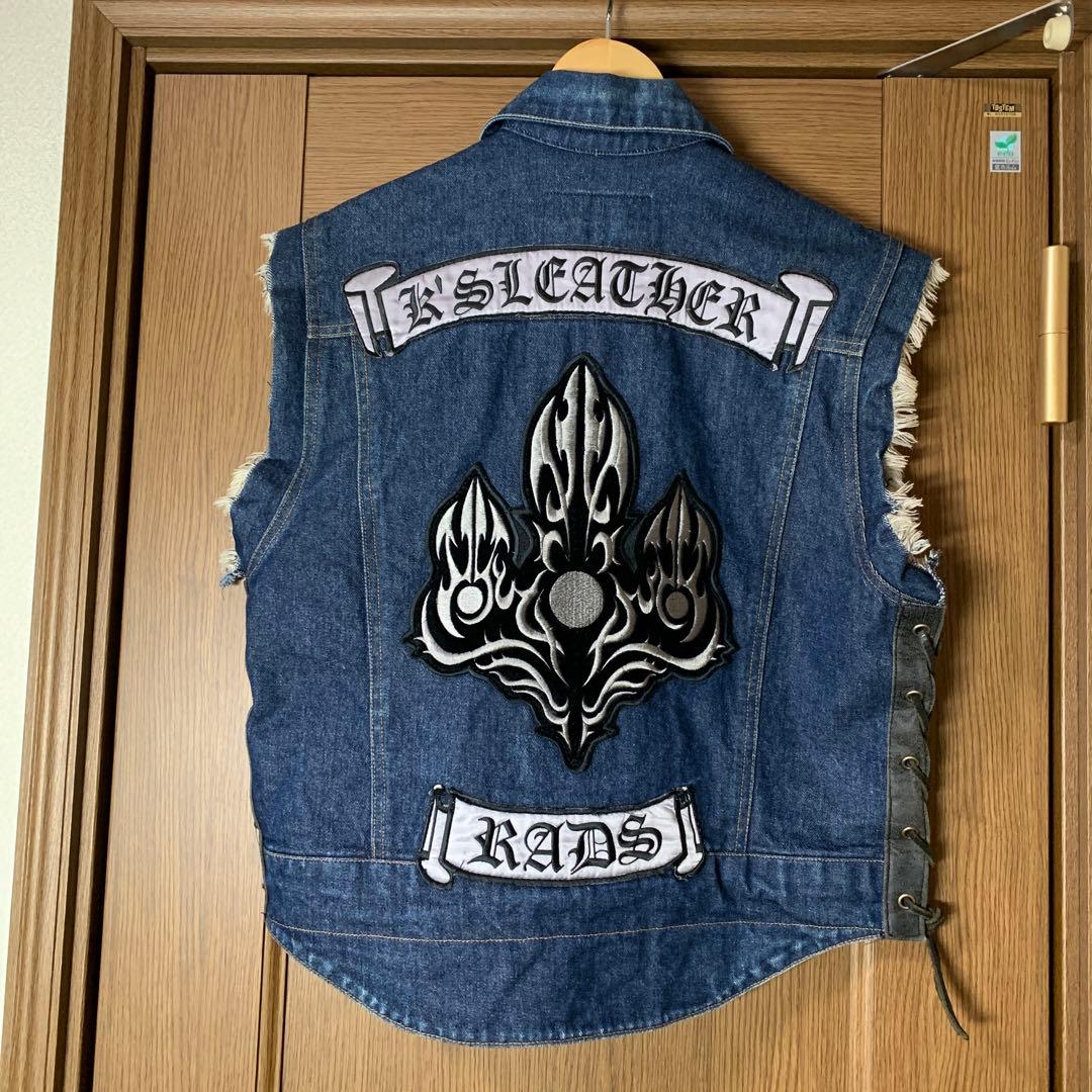 レア KADOYA LEATHERS カスタムデニムベスト M カドヤ - メルカリ