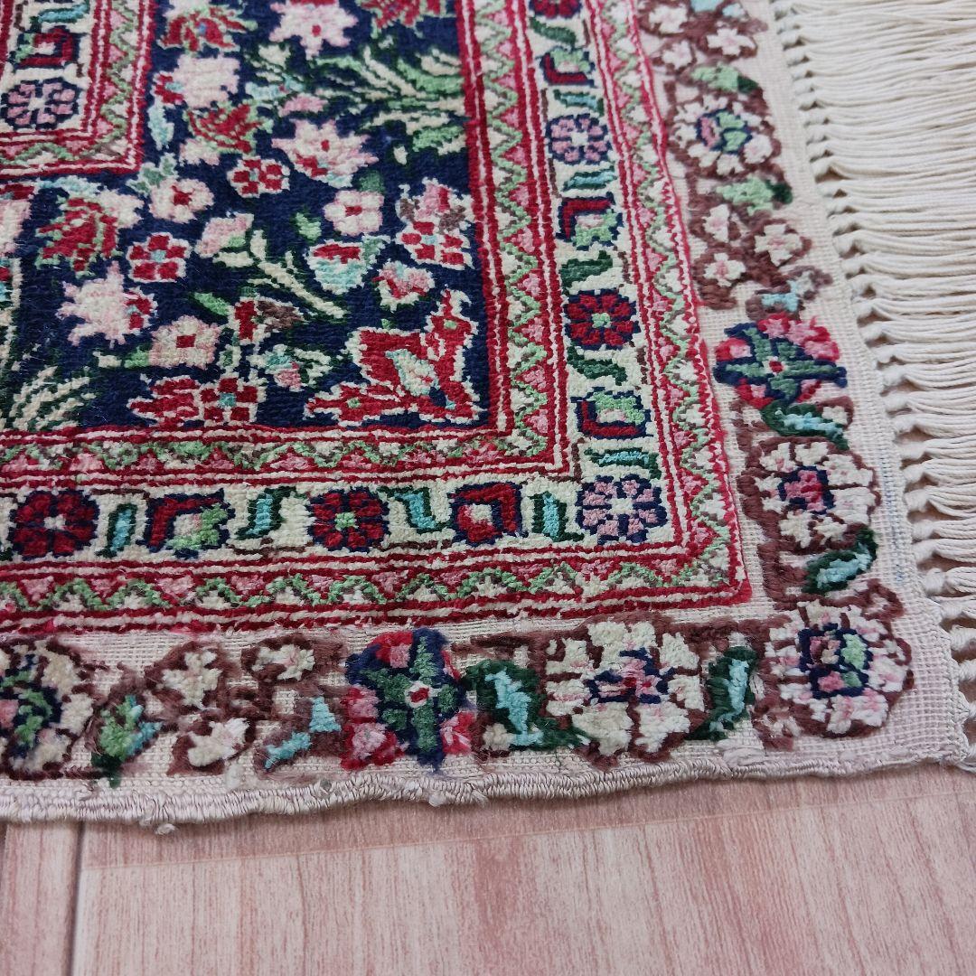 専用 Y3048 中国シルク絨毯 シルク100% 手織り300段 117×74㎝