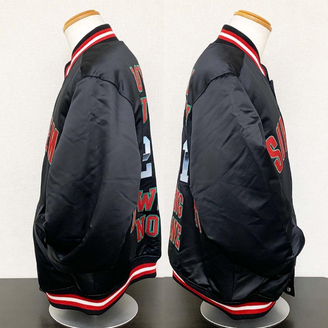 美品】シュプリーム × ミッチェル&ネス サテンジャケット スタジャン