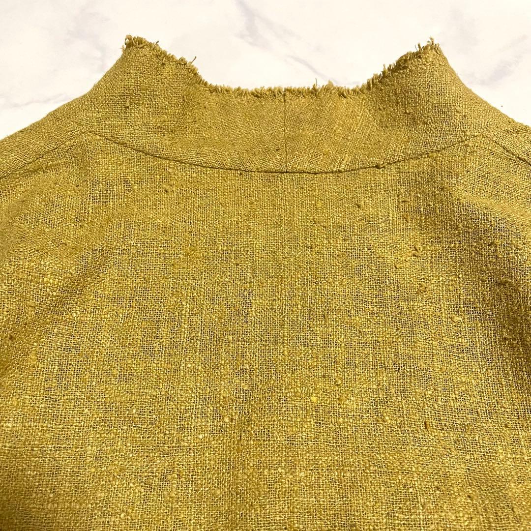 ヨーガンレール 絹 シルク ネップ カーディガン マスタードイエロー