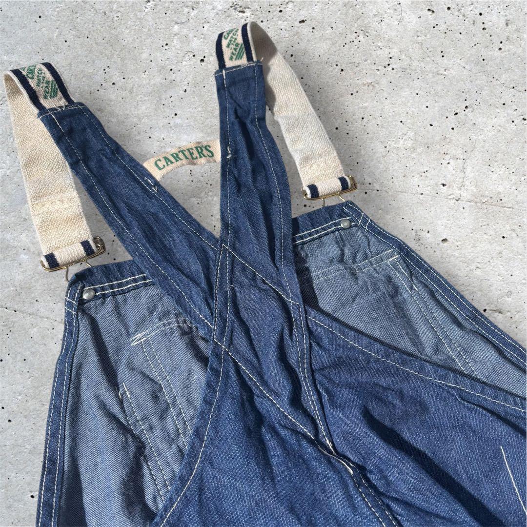 極美品 ビンテージ CARTER'S ガチャポケ 耳付 デニム オーバーオール