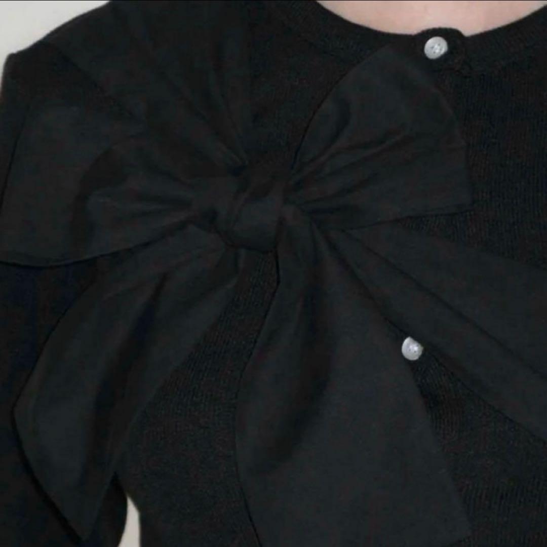 2/6まで値下げ 新品 crank リボンニットカーディガン 黒 - メルカリ