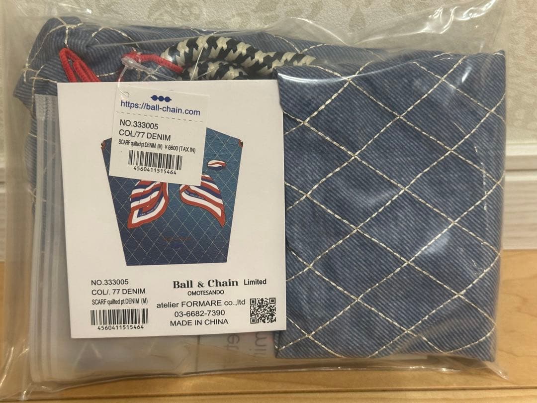 新品 表参道限定 ball&chain Mサイズ スカーフ柄 デニムブルー - メルカリ