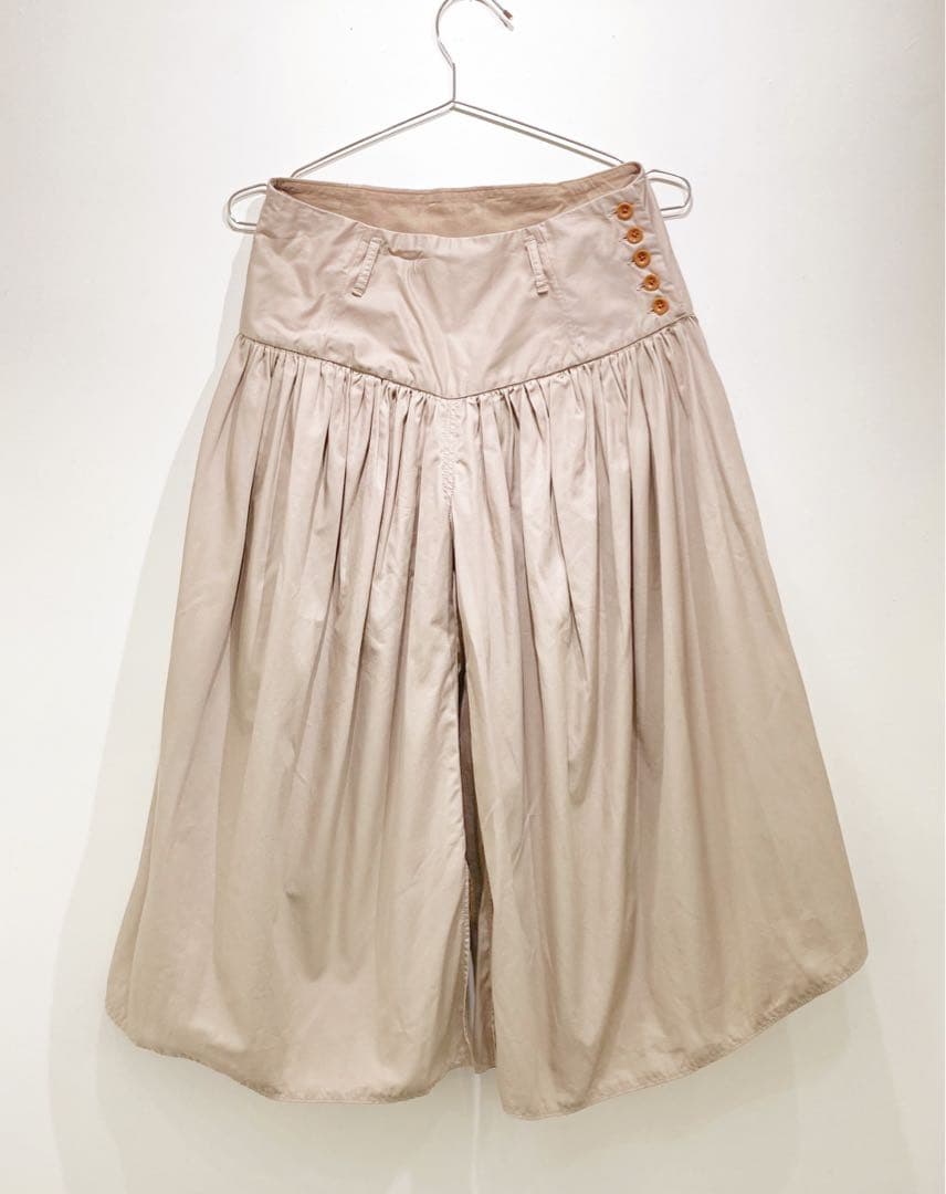 KAPITAL ギャザー入りベージュワイドパンツ サイズ1 KAPITAL(キャピタル) Chino Boogie Day Baggy Pantsワイドパンツ