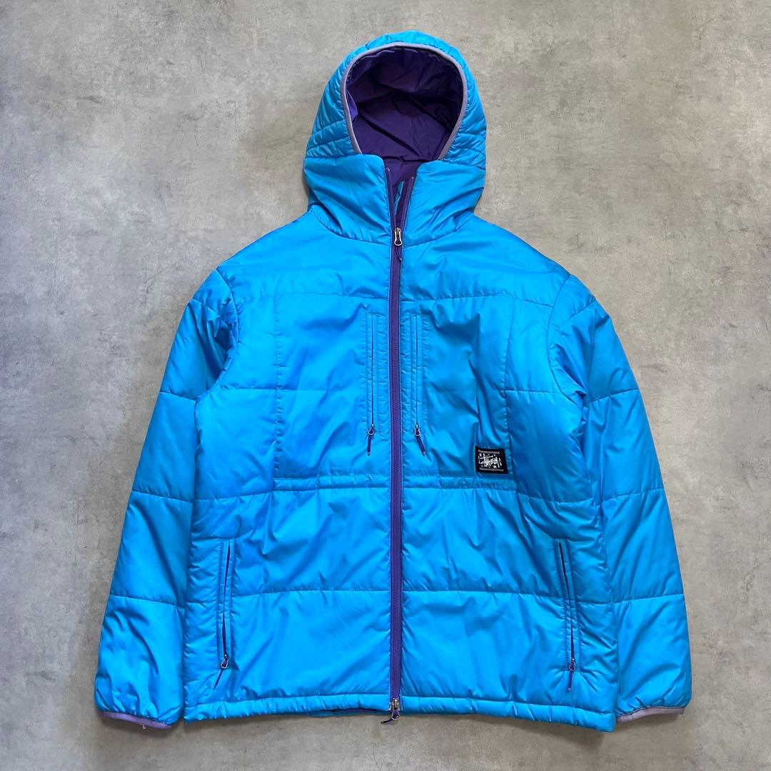 00's old stussy ダスパーカー 中綿ダウンジャケット ブルー XL - メルカリ