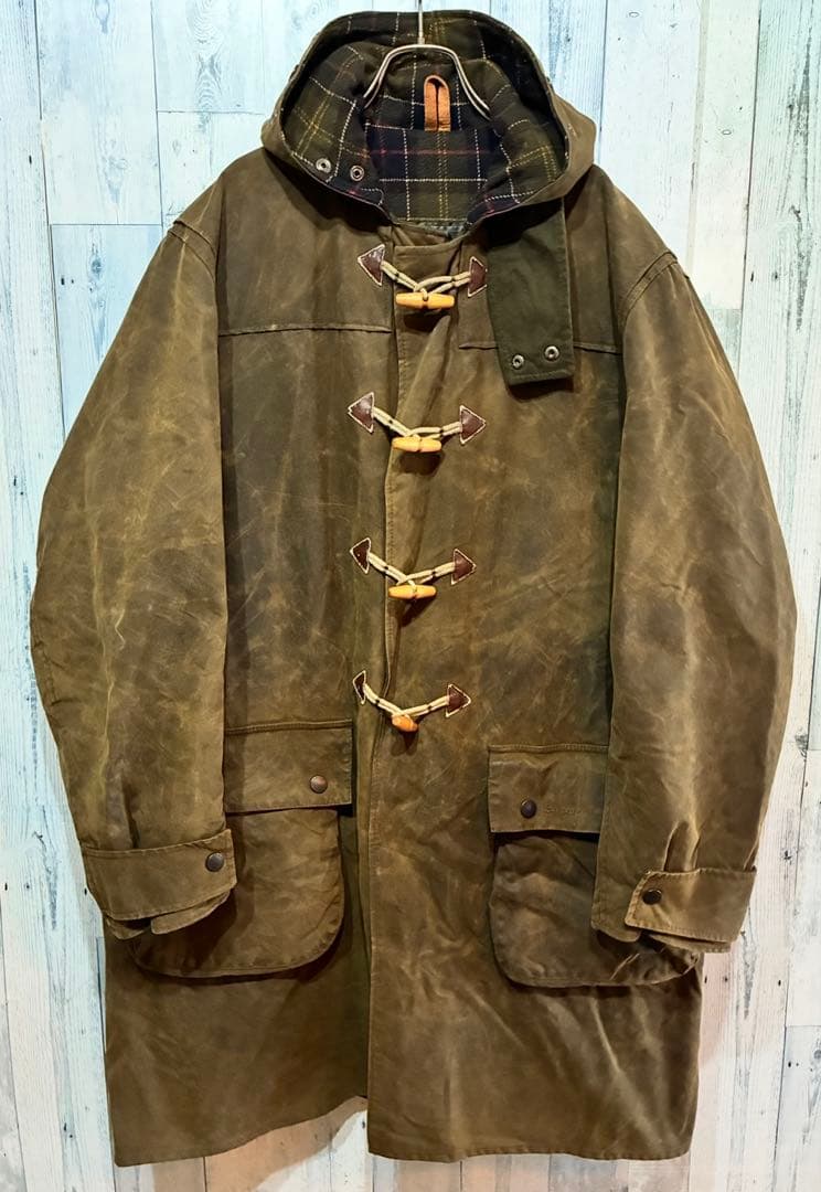 ビンテージ BABOUR バブアー オイルド ダッフルコート XL レアモデル ビンテージ BABOUR バブアー オイルド ダッフルコート XL レアモデル
