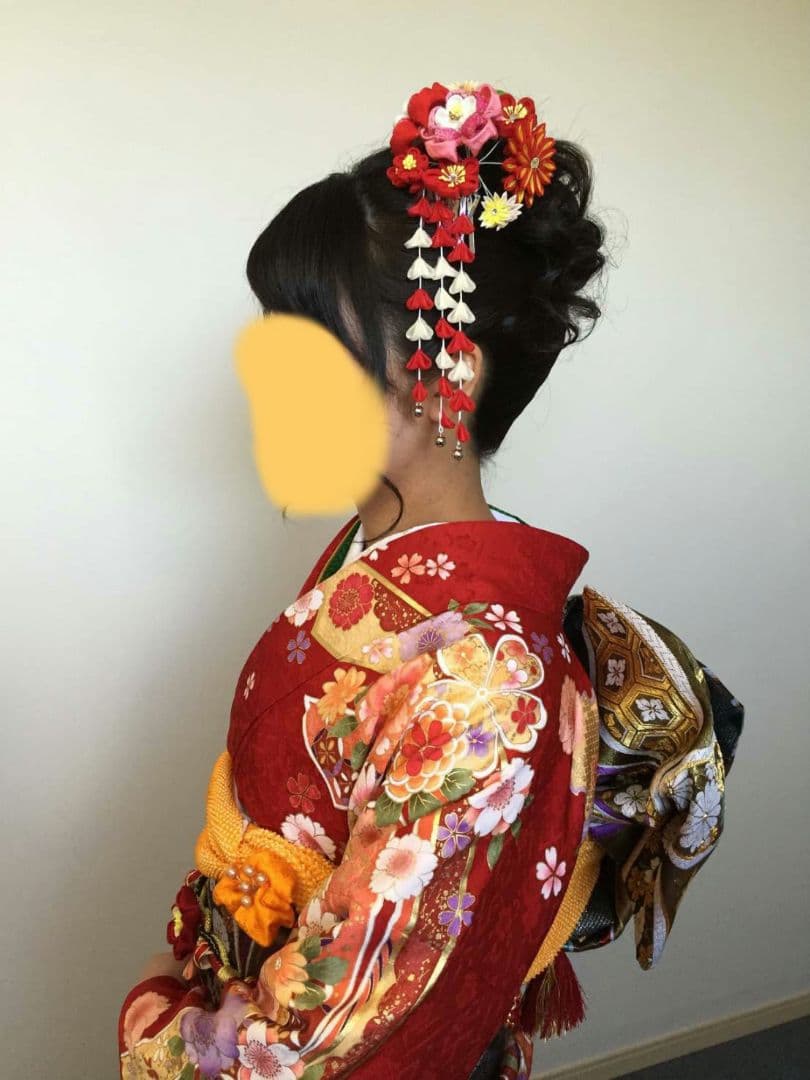 ☆れもんざめ様☆【京都きもの友禅】振袖赤＋着物帯 - メルカリ