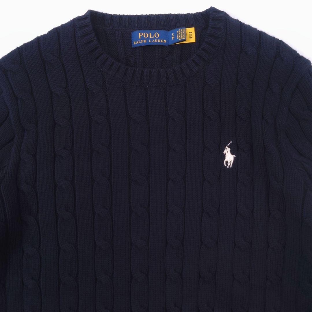 ポロラルフローレン 現行タグ コットン ケーブルニット 白ポニー