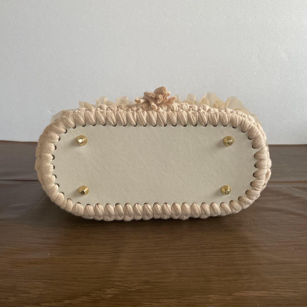 ズパゲッティ♡ロシアヤーン♡マルシェバッグ♡チュールフリル付き