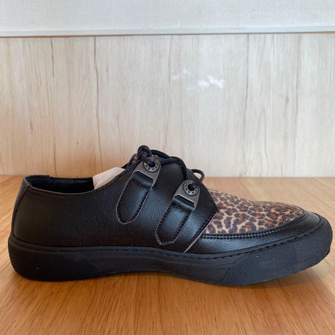 EU37】NEWROCK（ニューロック） レオパード×黒 レザーシューズ 正規