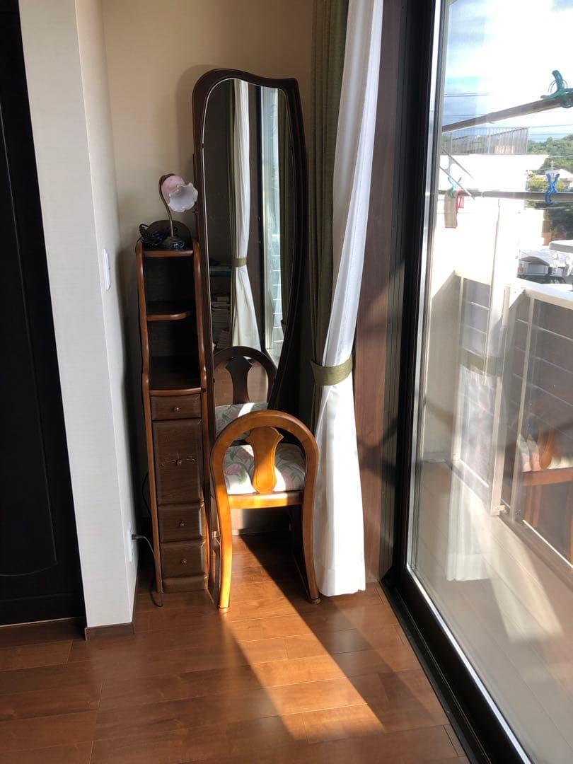 木製ドレッサー・鏡台 引き出し付き　椅子とセット販売 一生紀（ISSEIKI） 【2/27-3/1は特別価格！】 ドレッサー 鏡台 三面鏡