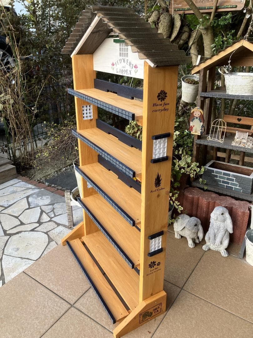 No 31三角お屋根の簡単移動 多肉植物棚Flower end Garden5段 - メルカリ