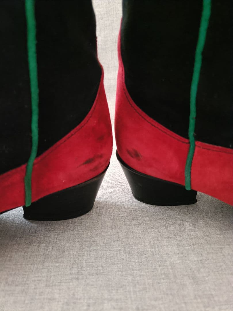 ヴィンテージ 80年代 カラフルスエード ウエスタンブーツ 22〜22.5cm