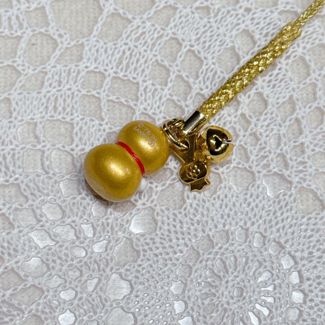 ハローキティ キティ えんぎもんシリーズ ストラップ ひょうたん ゴールド