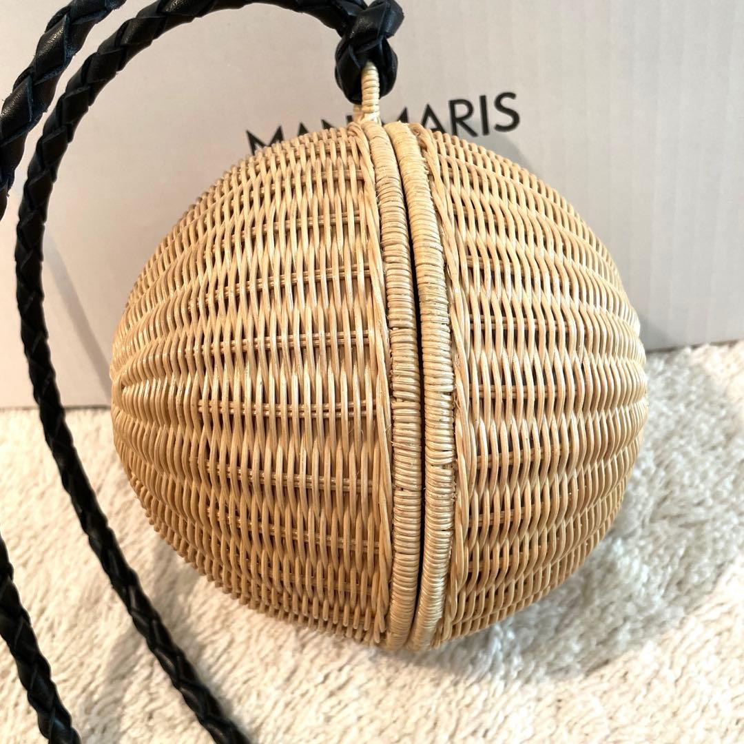 美品 マニマリス manimaris フルムーンバスケット ハンドル セット