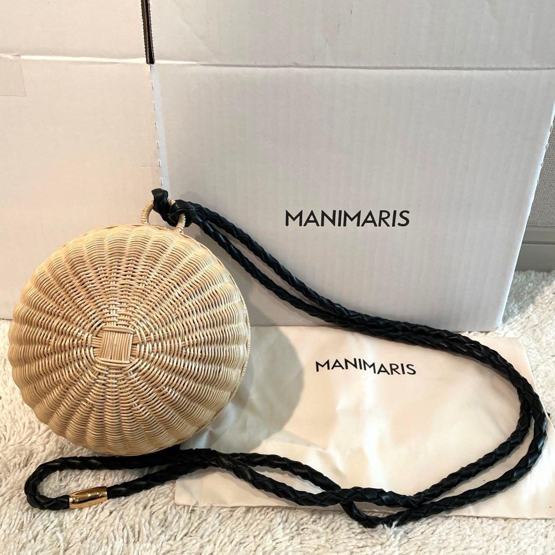 美品 マニマリス manimaris フルムーンバスケット ハンドル セット