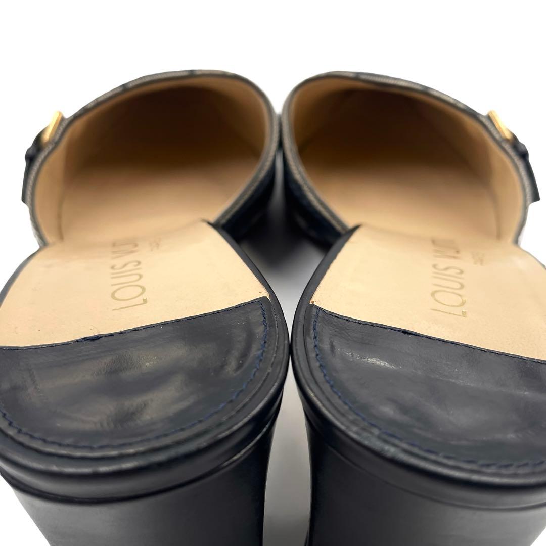 《超美品》ルイヴィトン サンダル ミュール モノグラムミニ キャンバス グレー