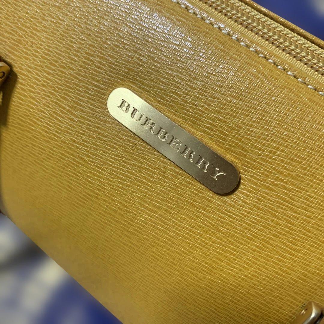 Burberryバーバリー/ノバチェック本革ドラムバッグ/ハンドバッグ