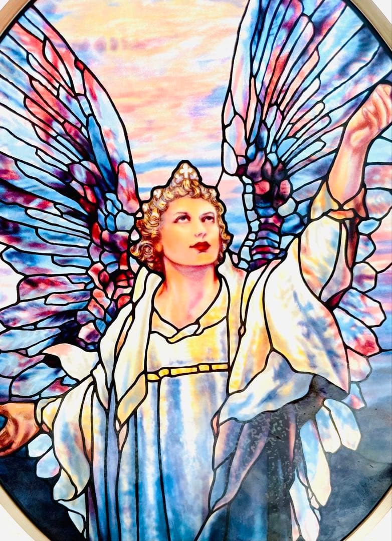 貴重【 ルイス・C・ティファニー 】 2枚 ステンドグラス キリスト