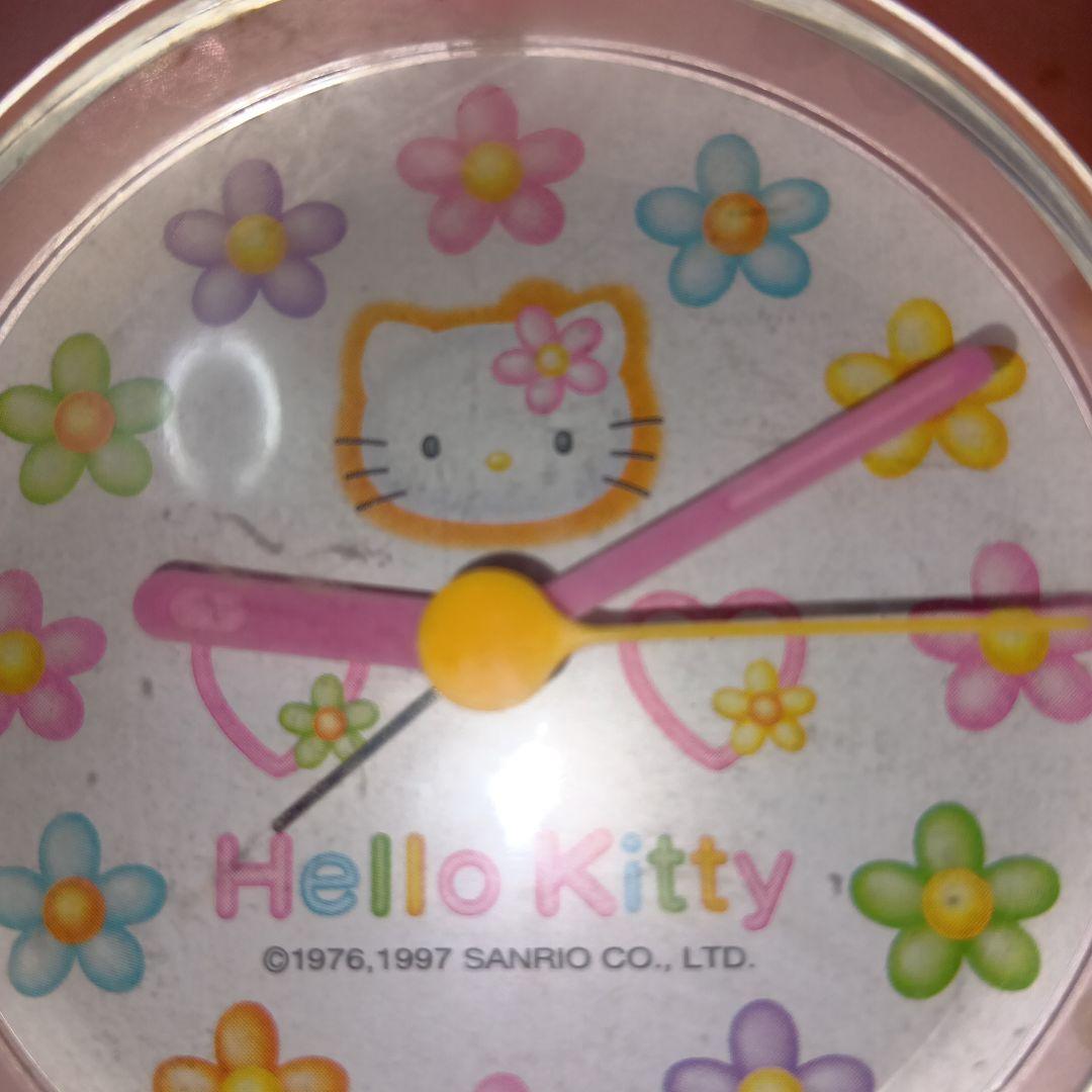 ハローキティ1997年目覚まし時計 ピンクカオハナ平成レトロレア