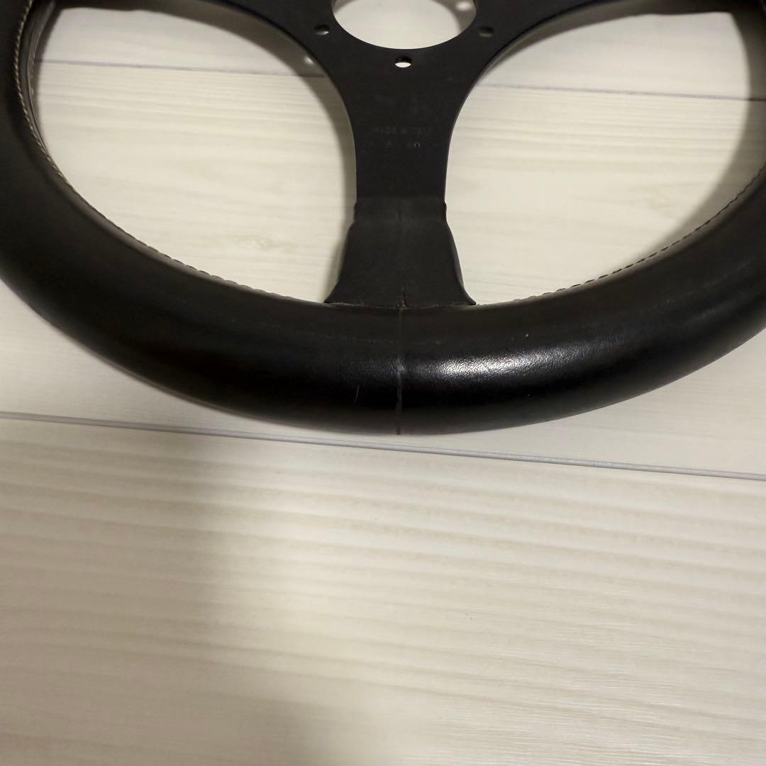 良品 MOMO JACKIE STEWART レザー巻 ステアリング 35cm