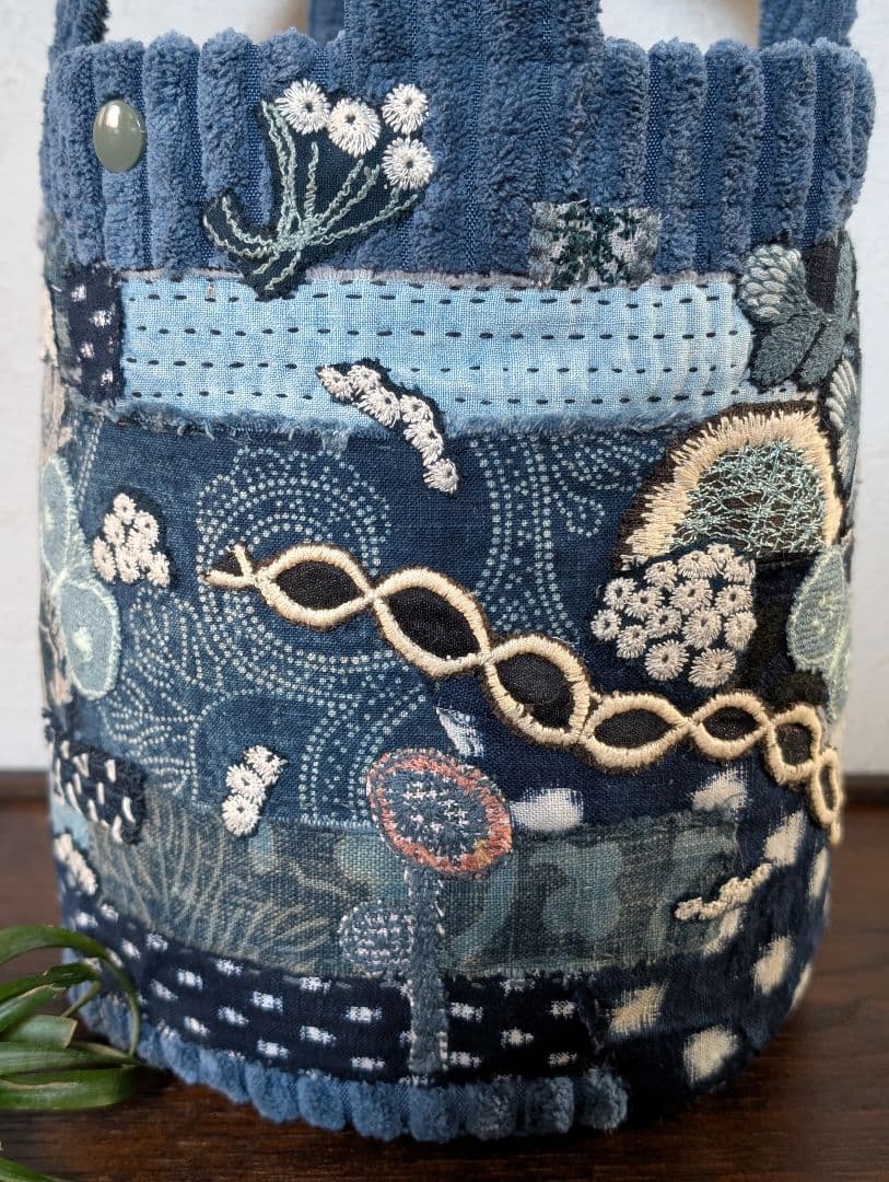 SALE❗️古布藍染《飛び躍ねるパプリッコ》ミナ　サリーS　PJC 　バック