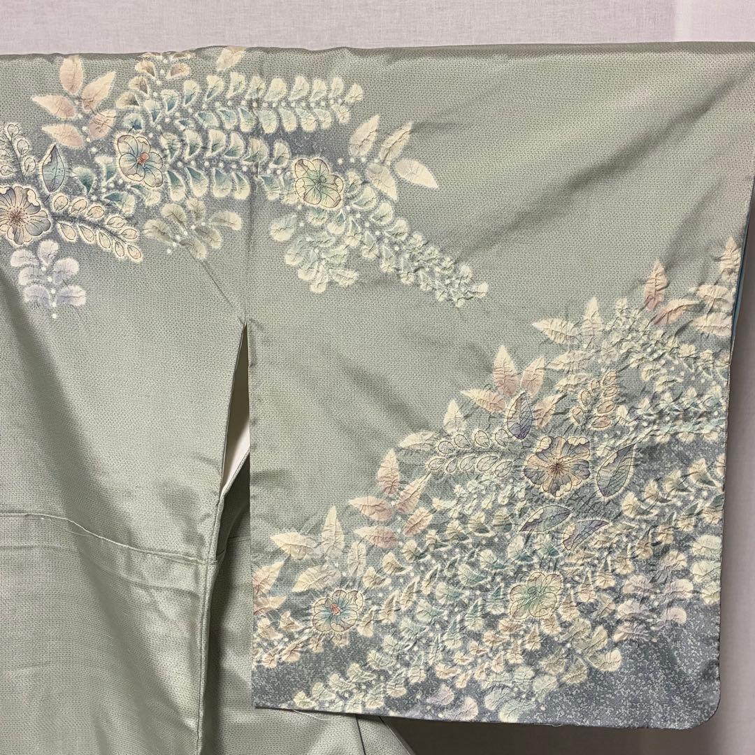 D323本場大島紬 辻ヶ花 絞り 訪問着 正絹着物 袷 しつけ糸付き未使用極