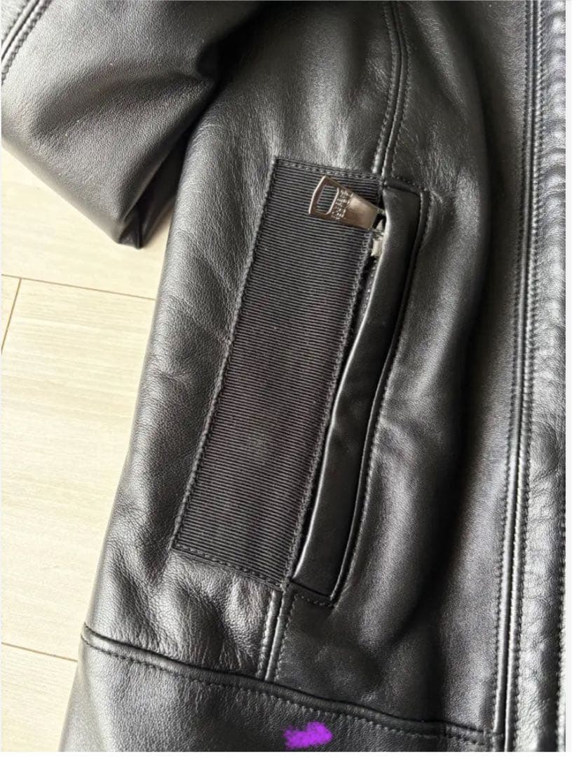 Dolce & Gabbana ブラックレザーシングルライダースジャケット36