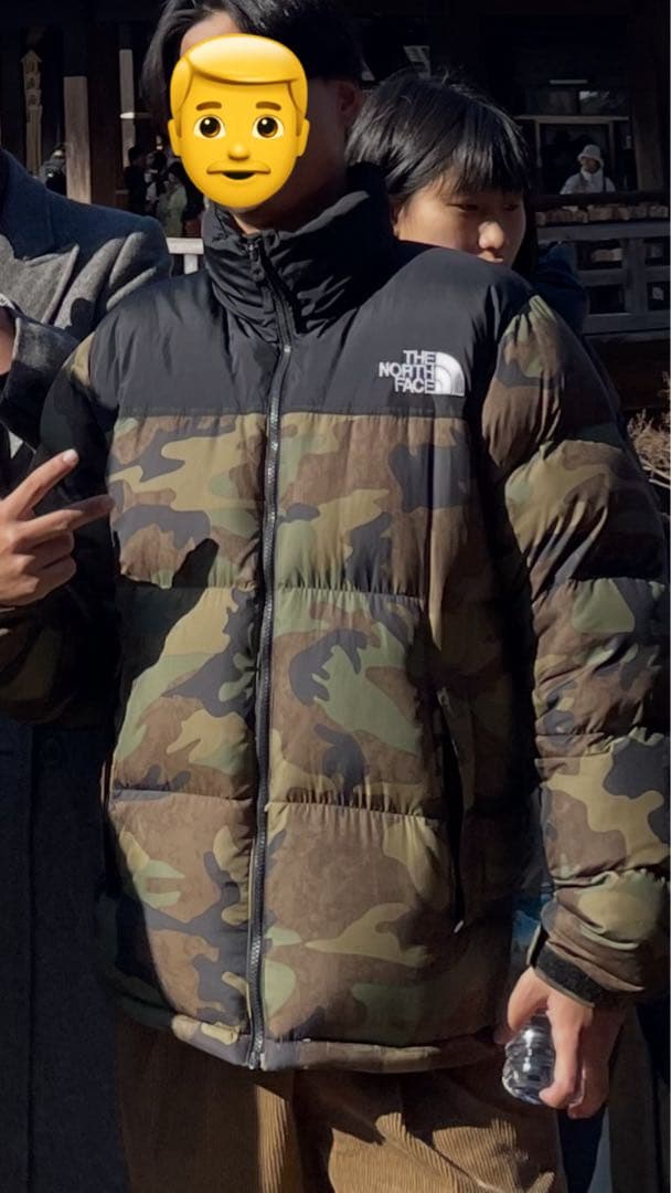 ノースフェイスダウン迷彩ヌプシ - メルカリ