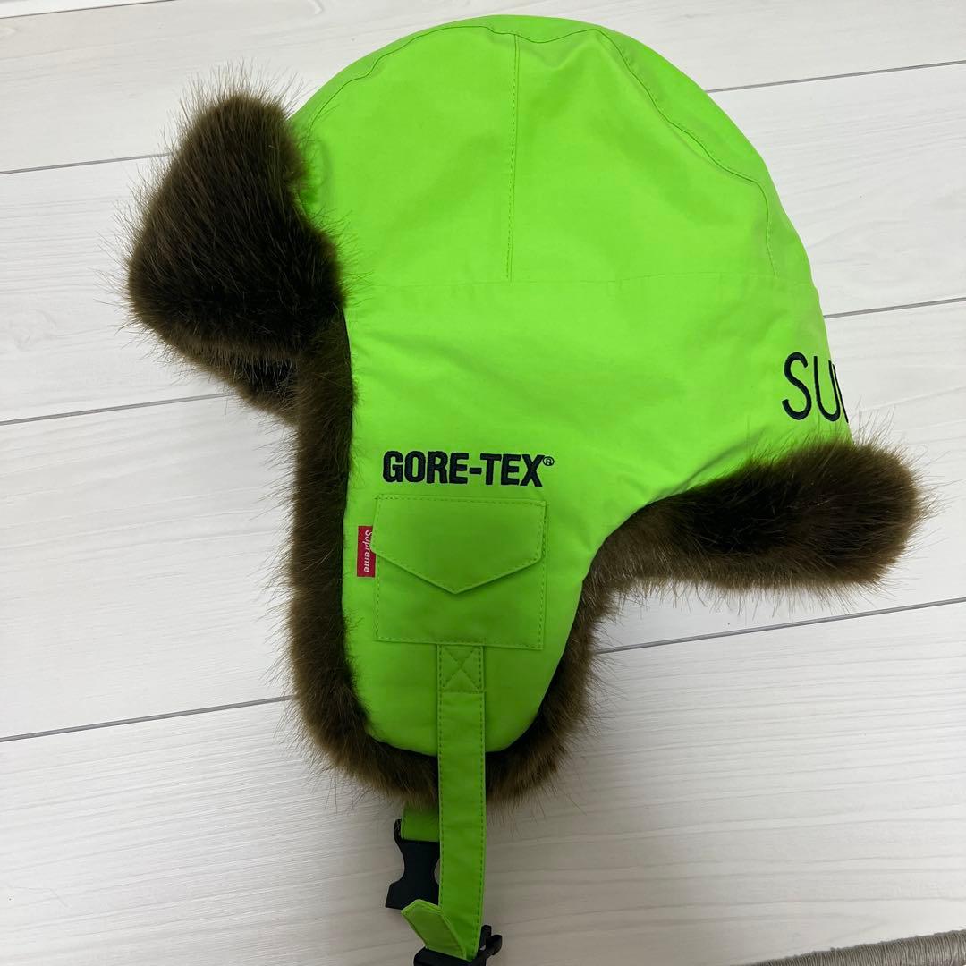 SUPREME GORE-TEX フライトキャップ グリーン New SUPREME Green Olive Goretex Leather Camp Cap SS22 NWT Rare