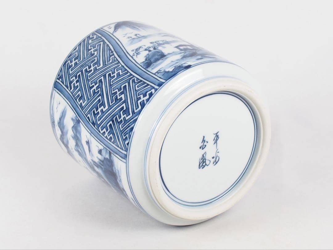 京焼 平安 白鳳造 水指 染付 茶道具 (付属品：共箱) - メルカリ