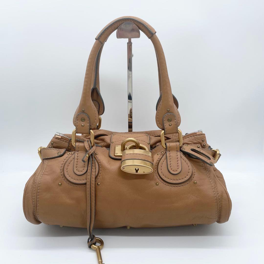 美品】 Chloe クロエ パディントン バンドバッグ 鍵 南京錠 ブラウン