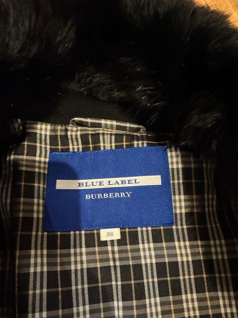 BURBERRY BLUE LABEL ファー付きウールコート 38