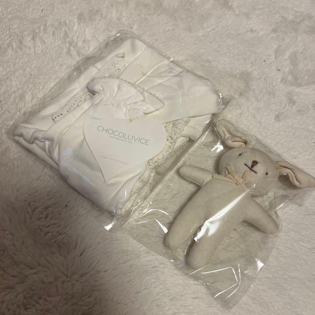 monbebe モンベベ ロンパース ボンネット ファーストトイ3点セット