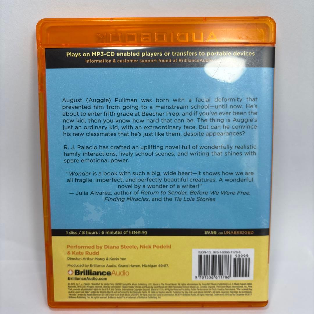 Wonder R.J. Palacio 英語版 mp-3オーディオブック付き