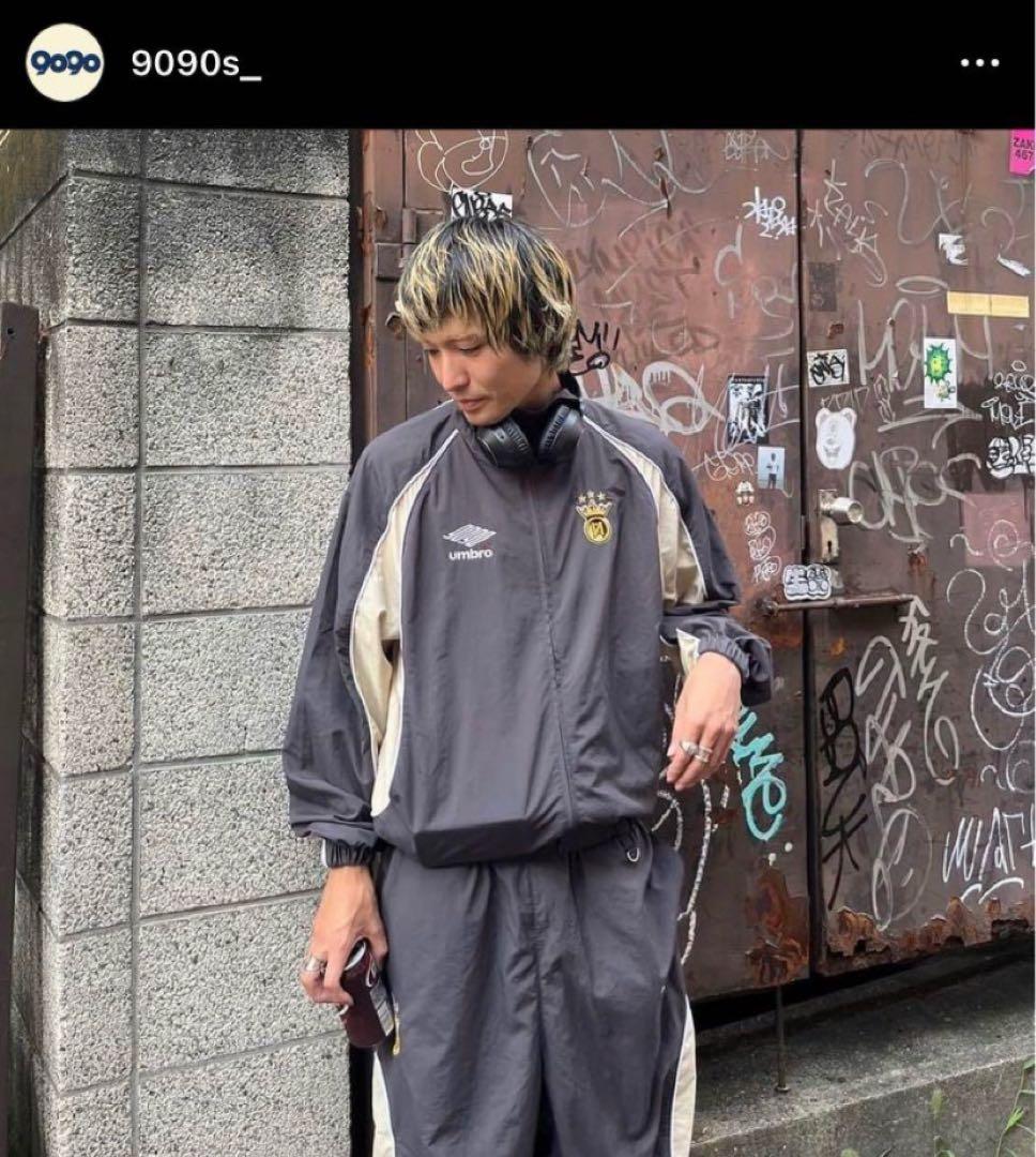 24h以内発送】9090 UMBRO ナイロントラック チャコールグレー XL