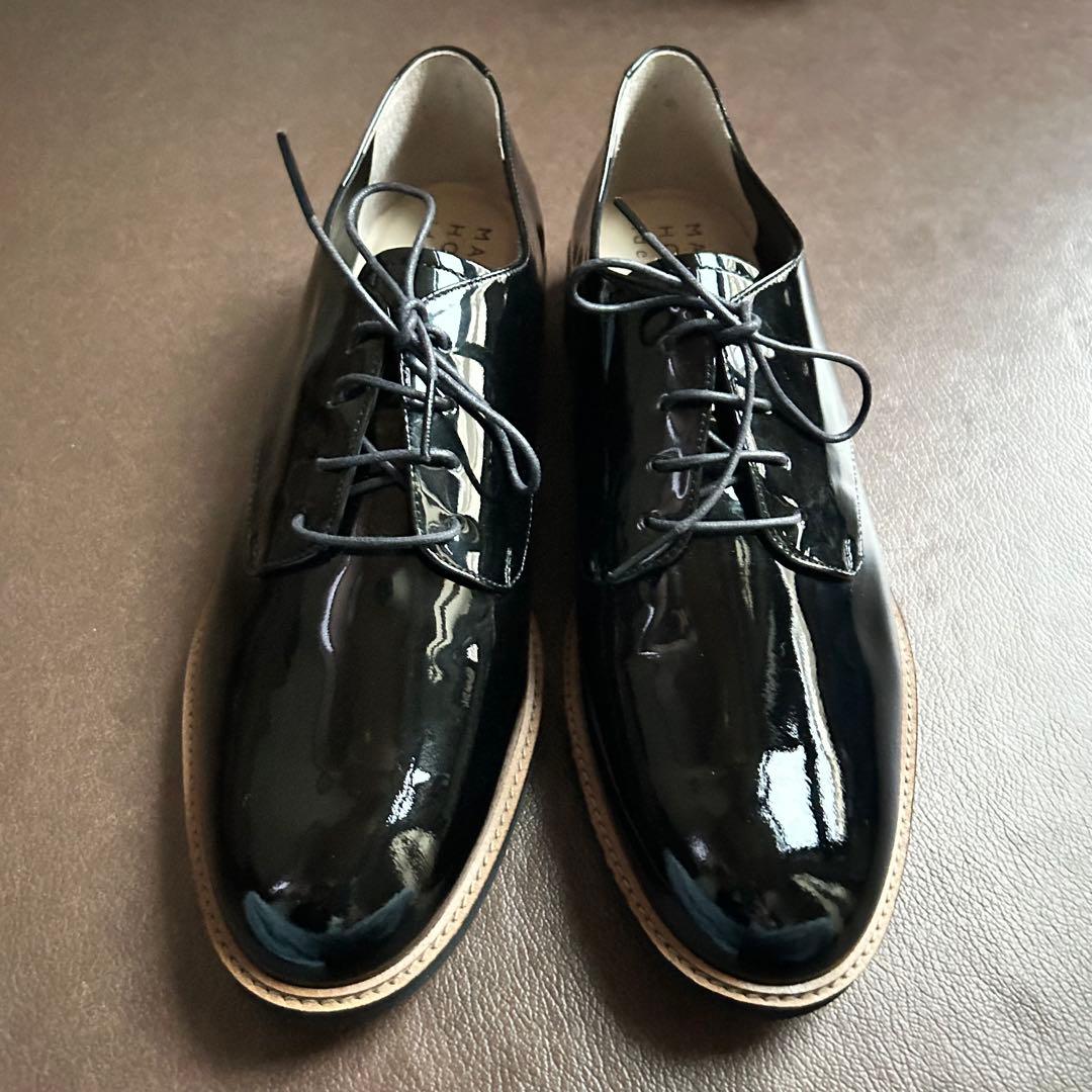 新品】マーガレットハウエルレースアップシューズ 25.5cm黒 卒業式入学